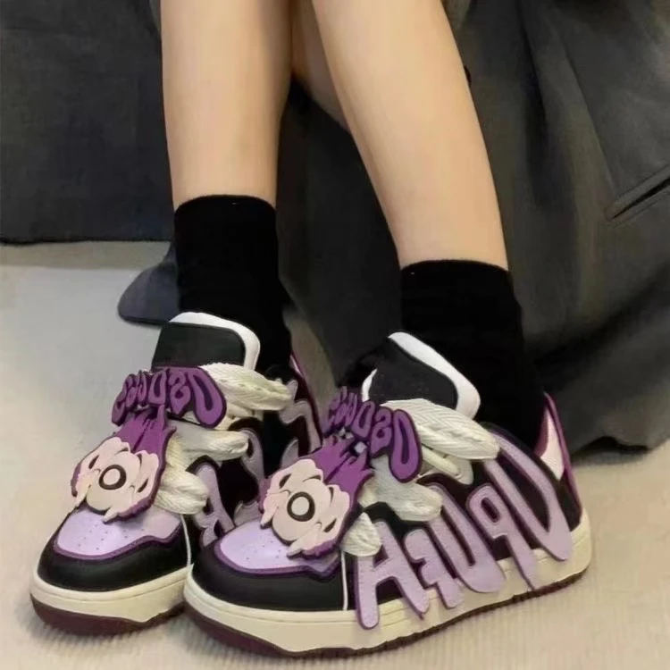 联名库洛米面包鞋女款小众高街鞋子复古国潮滑板鞋（大眼仔系列）