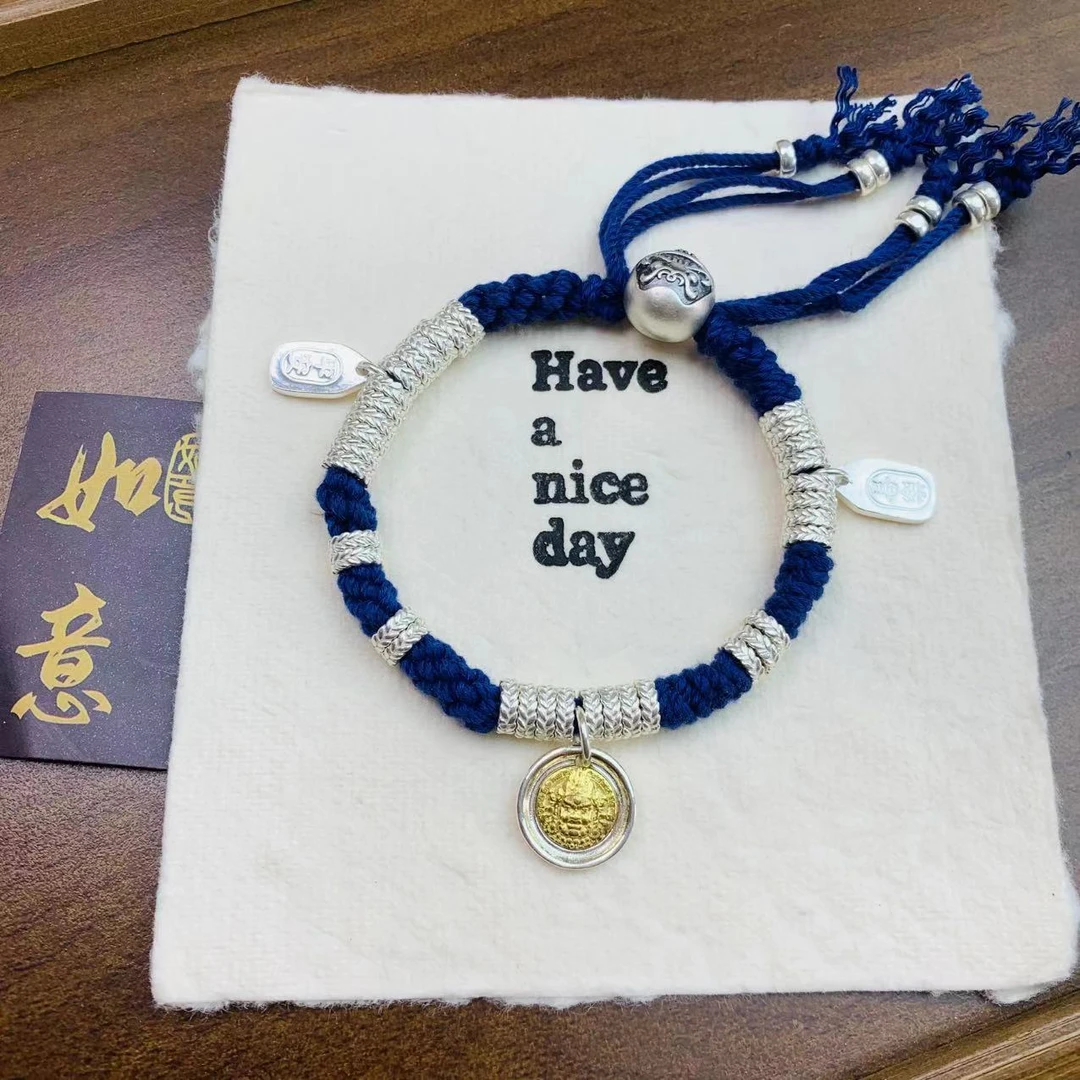 足银手链 【匠心银饰】足银盘缠手链情人节生日告白送老婆女友礼物