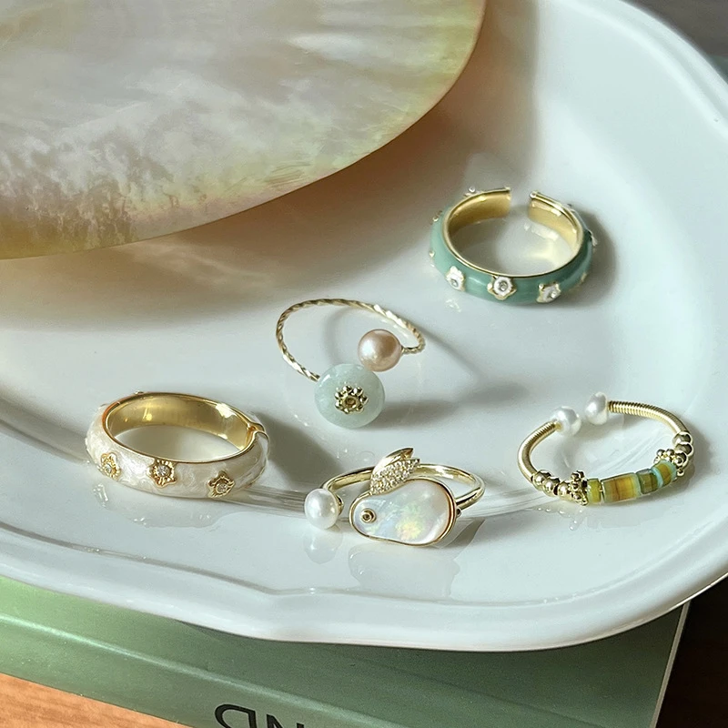 小众设计小兔子赫本风时尚气质百搭高级感开口戒指可爱ins风气质