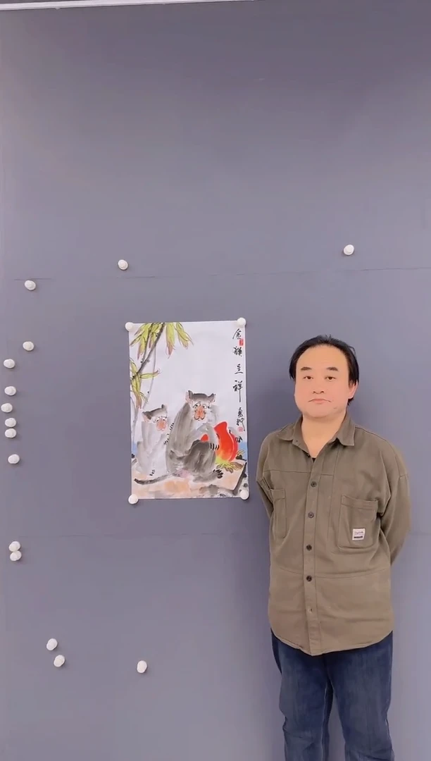 【闪购商品】绘画张书魁-金猴呈祥-25-92四开三