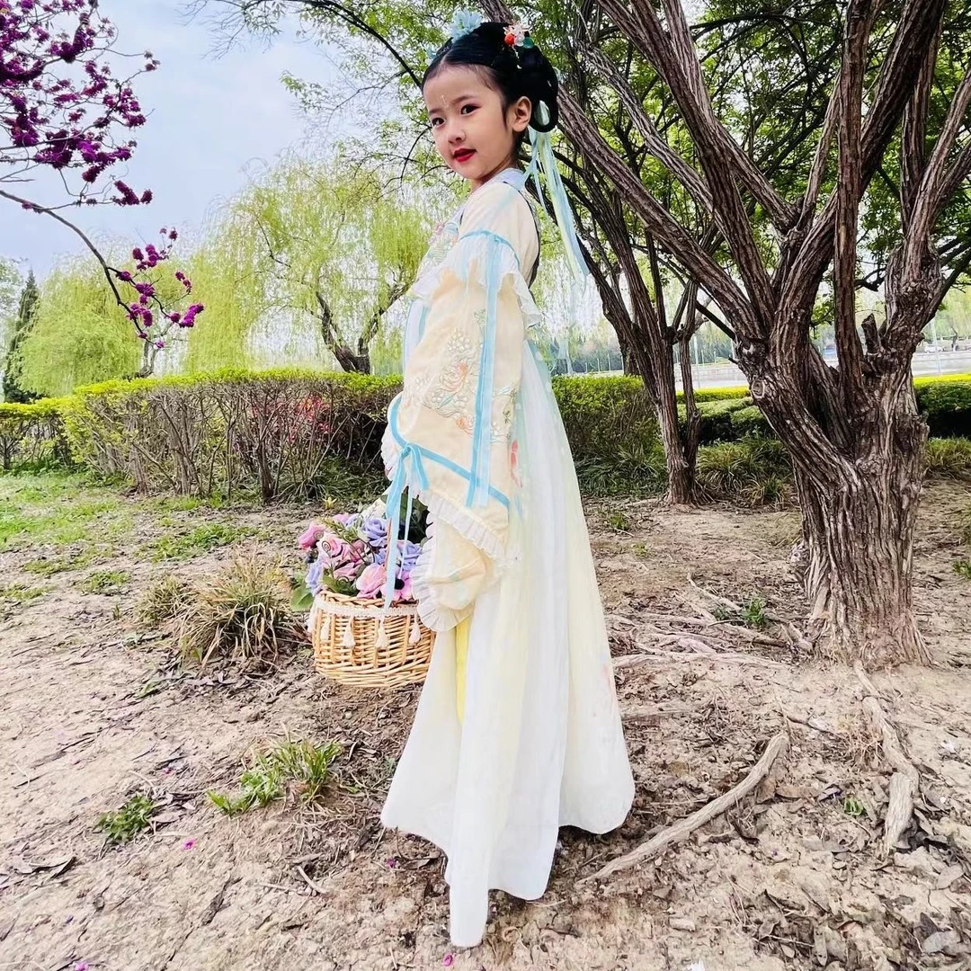 【远黛】中国风古装改良版女童汉服齐胸夏季仙气学生春夏古风襦裙