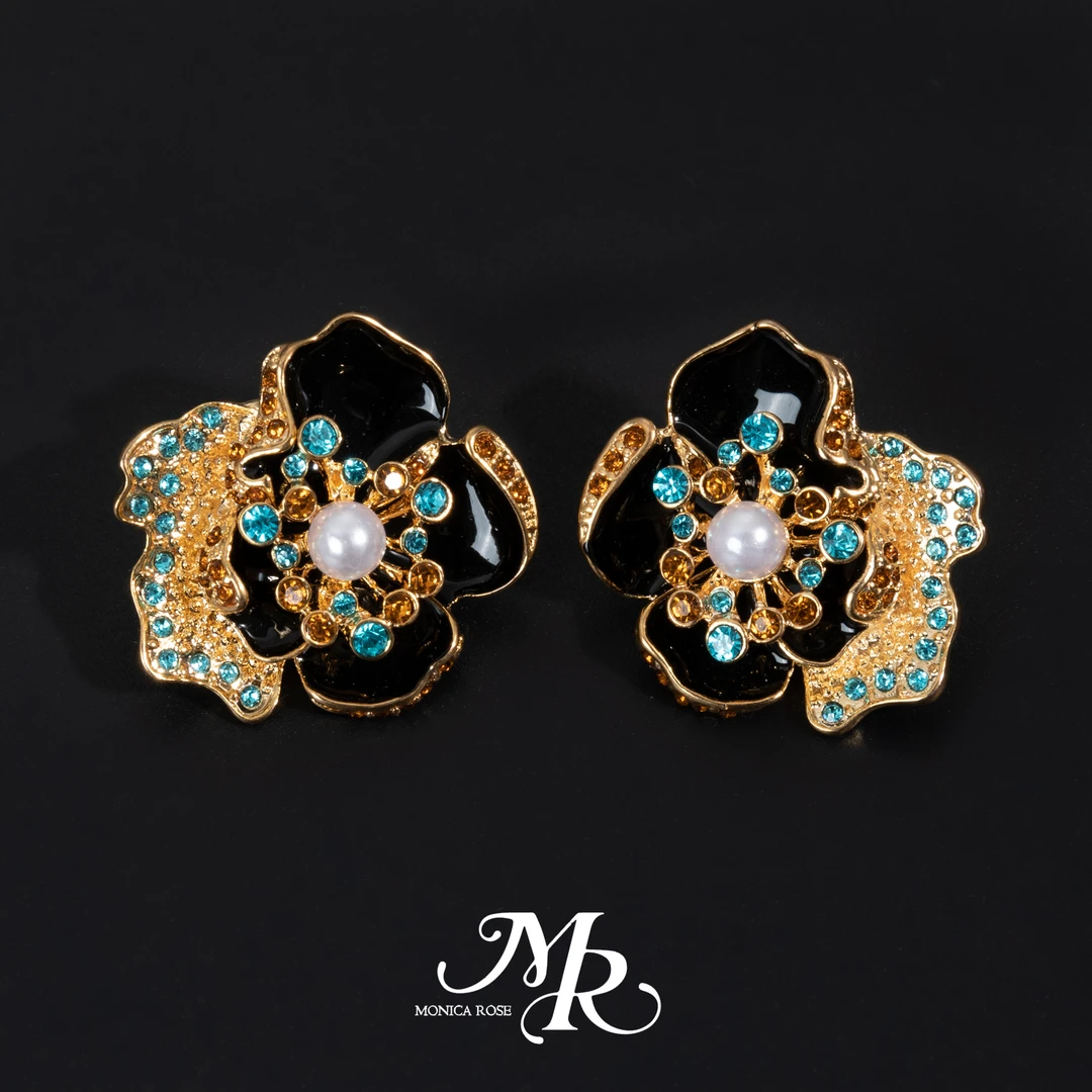 MONICA ROSE《黑山茶》复古高级轻奢耳环