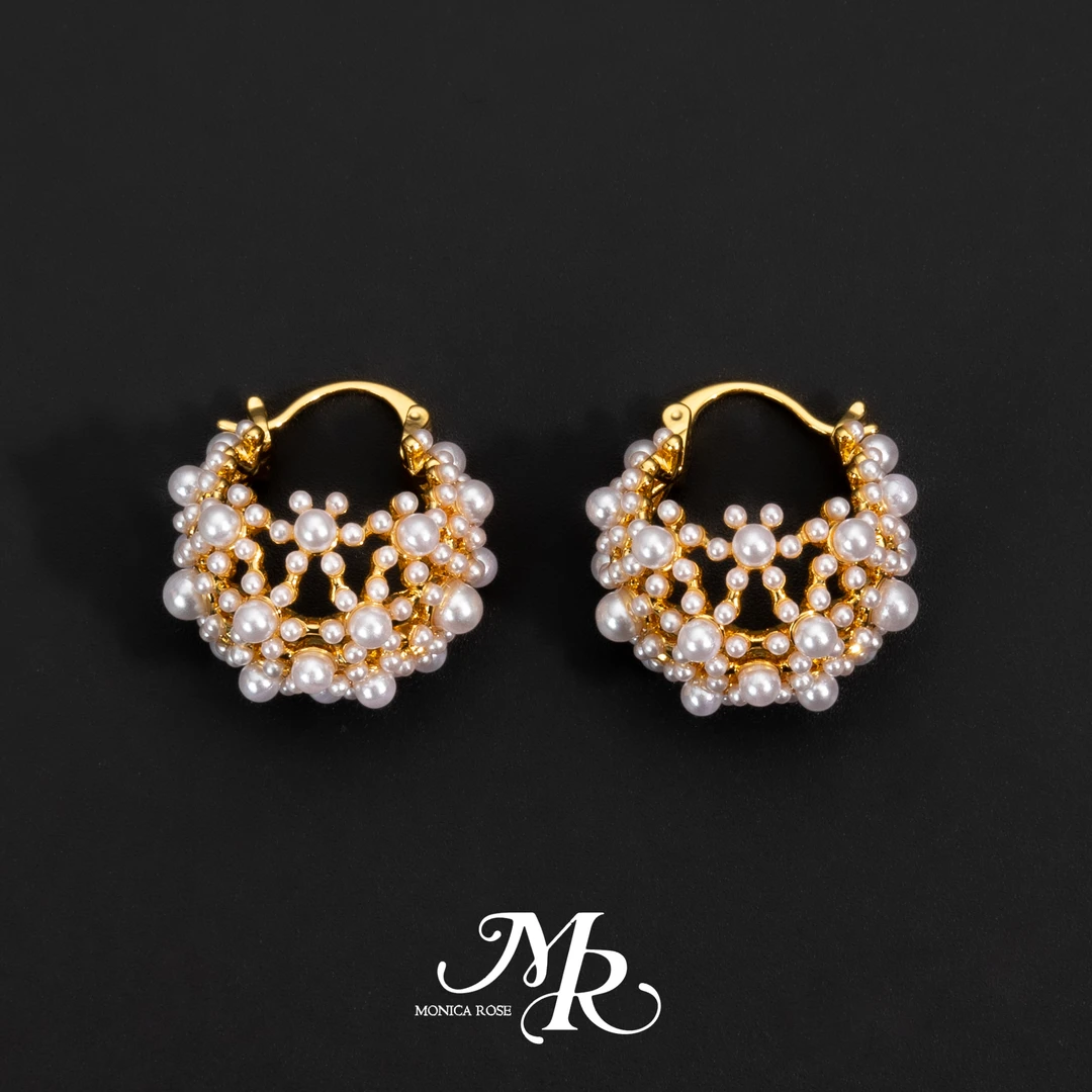 铜合金仿珍珠耳饰 MONICA ROSE纽约0004复古Vintage轻奢耳环