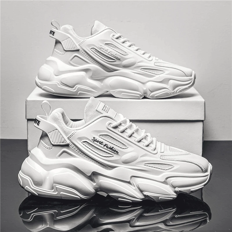 男鞋秋冬季百搭休闲青少年跑步防滑旅游运动内增高老爹潮鞋