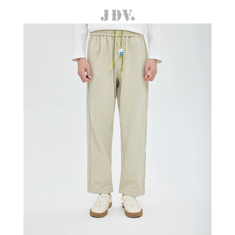 JDV男装2023春夏松紧腰百搭直筒舒适宽松长裤休闲裤裤子SPL3915