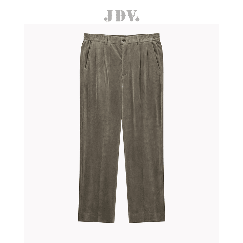 JDV男士商场同款秋季新品浅灰色灯芯绒时尚阔腿裤裤子长裤WPW2016
