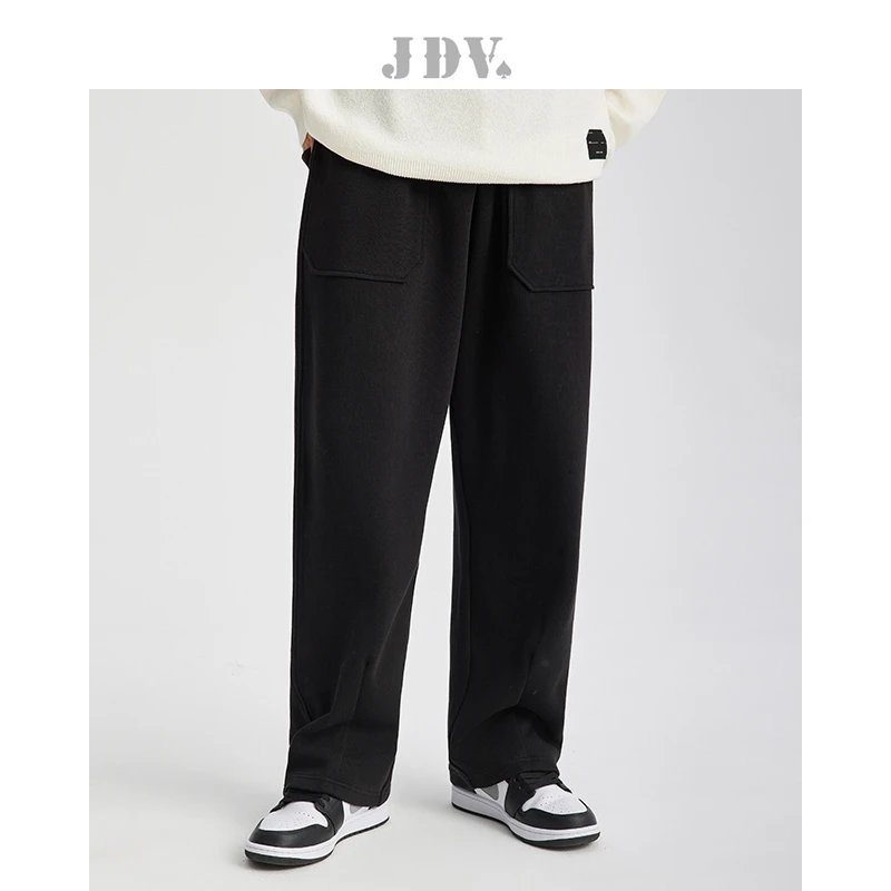 JDV男士秋冬新款黑色棉涤宽舒百搭棉质阔腿裤裤子潮休闲裤WPL2932