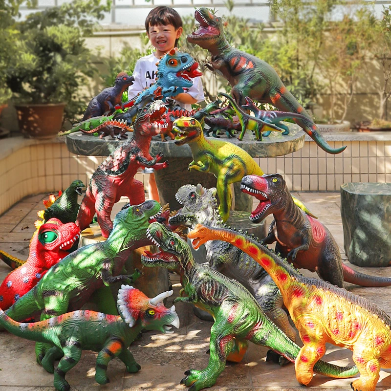 【恐龙大全】大号软胶霸王龙发声玩具搪胶充棉男孩礼物仿真动物模型