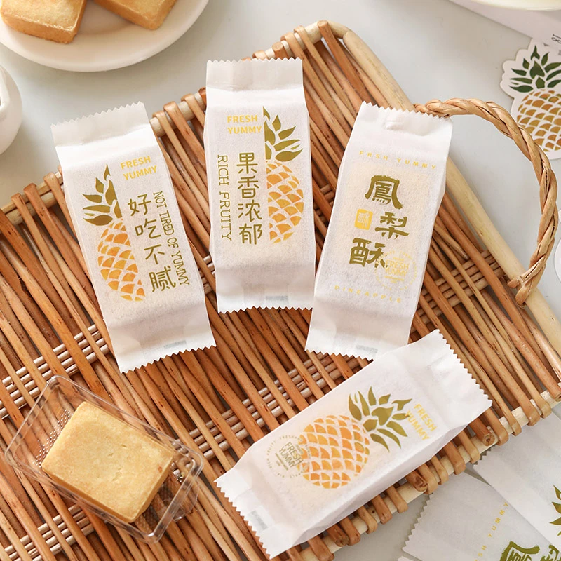 劣狐狐凤梨酥棉纸包装袋一次性加厚手工机封袋底托烘焙甜点打包盒