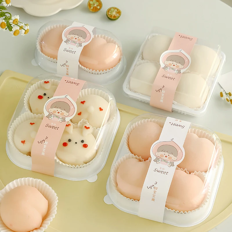 雪媚娘包装盒大福泡芙蛋黄酥贴纸吸塑青团带纸托甜品烘焙打包盒子