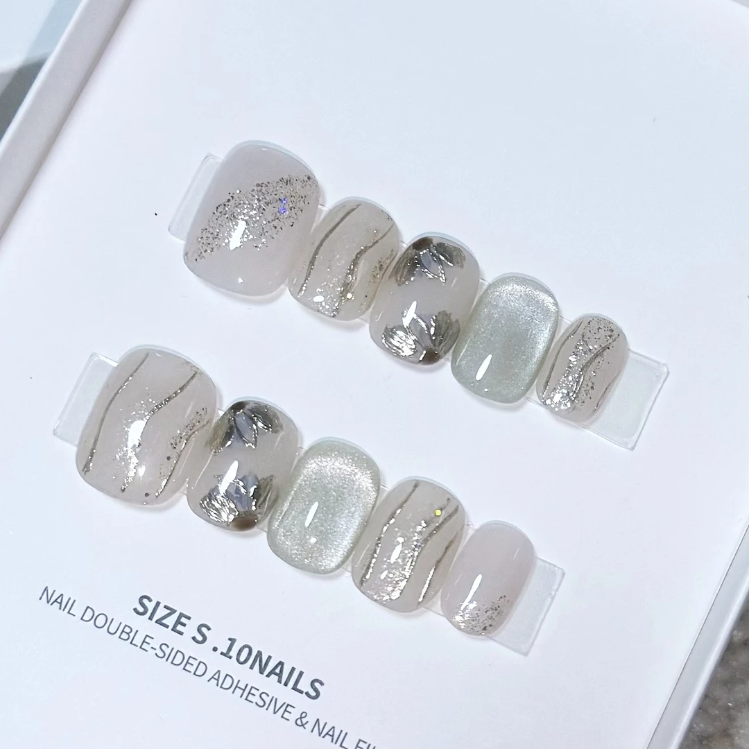 【只此青绿】豌豆'sNailart设计师穿戴甲穿戴式