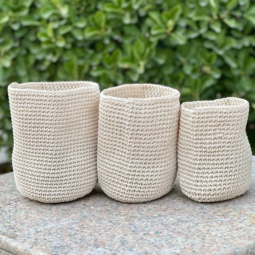 【清53】【套三】桌面钩织收纳筐