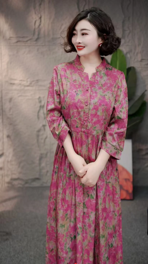 D-J-9011新款浪漫法式V领高定时尚气质女人花萝连衣裙