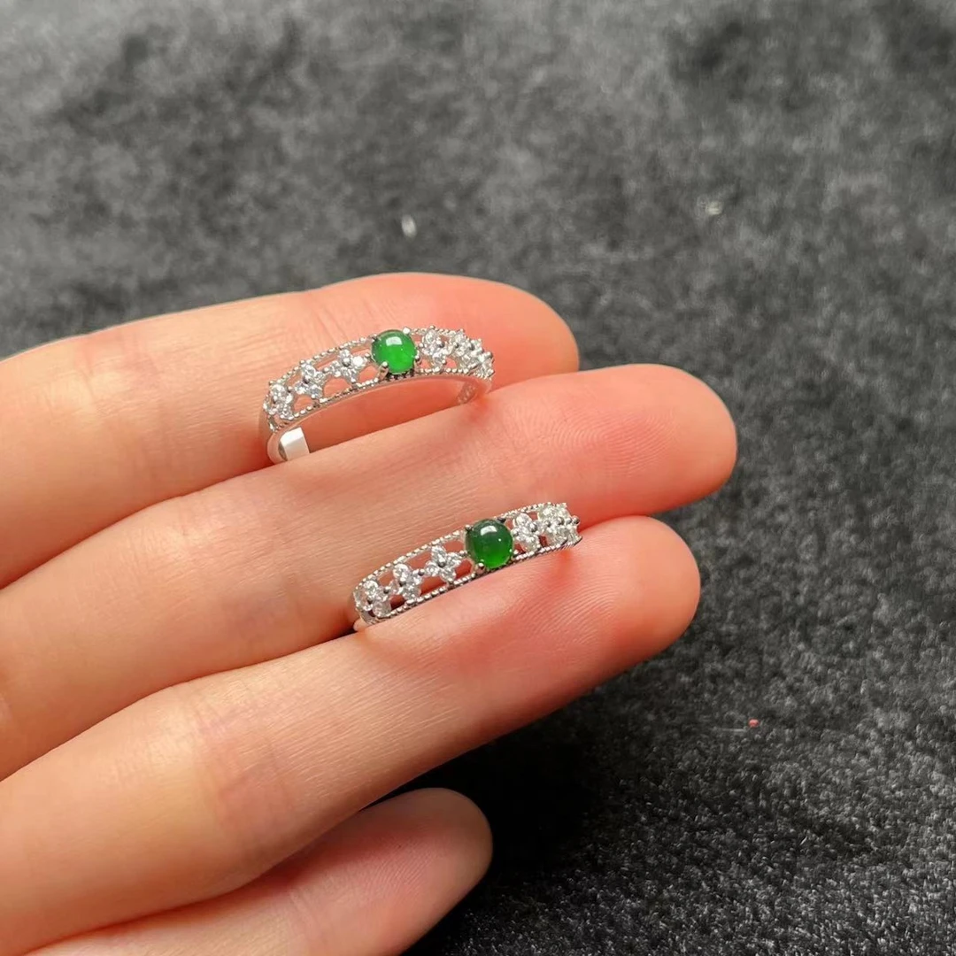 【朱朱】S925翡翠戒指 约4x3mm 多样性发一