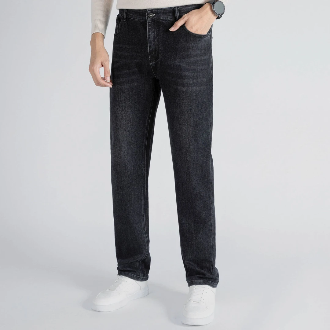 LAOYECHE/老爷车时尚秋冬微弹直筒厚款百搭男士牛仔休闲裤