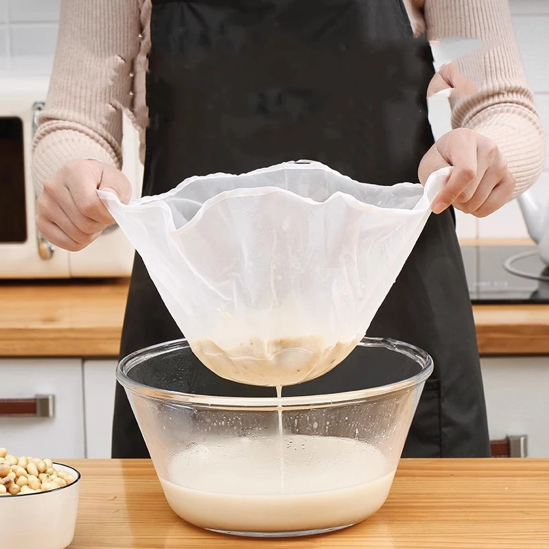 豆浆过滤袋无渣豆花豆腐脑家用椭圆形葡萄酒渣过滤网纱布袋神器