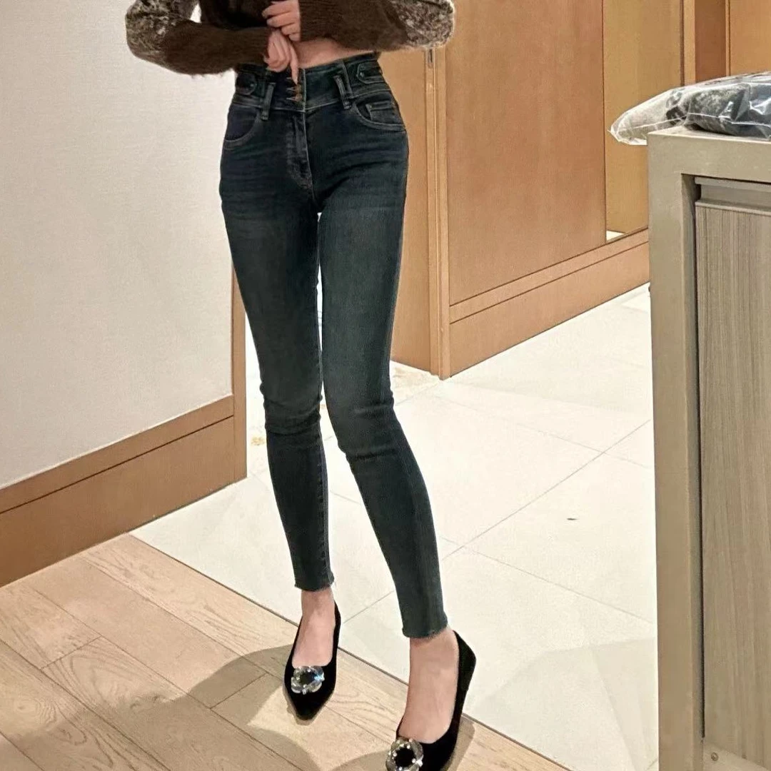 福利2.18号秋款显瘦高腰两瑟小脚裤（现货）   春秋时尚百搭紧身