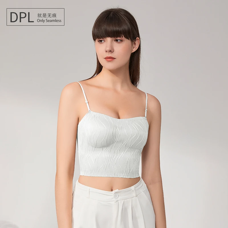 DPL 无痕女背心吊带无钢圈裸感少女内衣大胸显小运动胸罩夏季薄