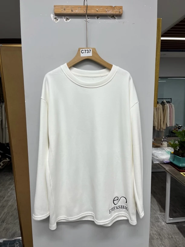 笑脸刺绣宽松打底衫圆领百搭韩版休闲时尚上衣