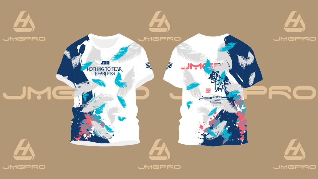 JMGPRO击破精益款运动速干羽毛球服夏季圆领中性码专比赛面料