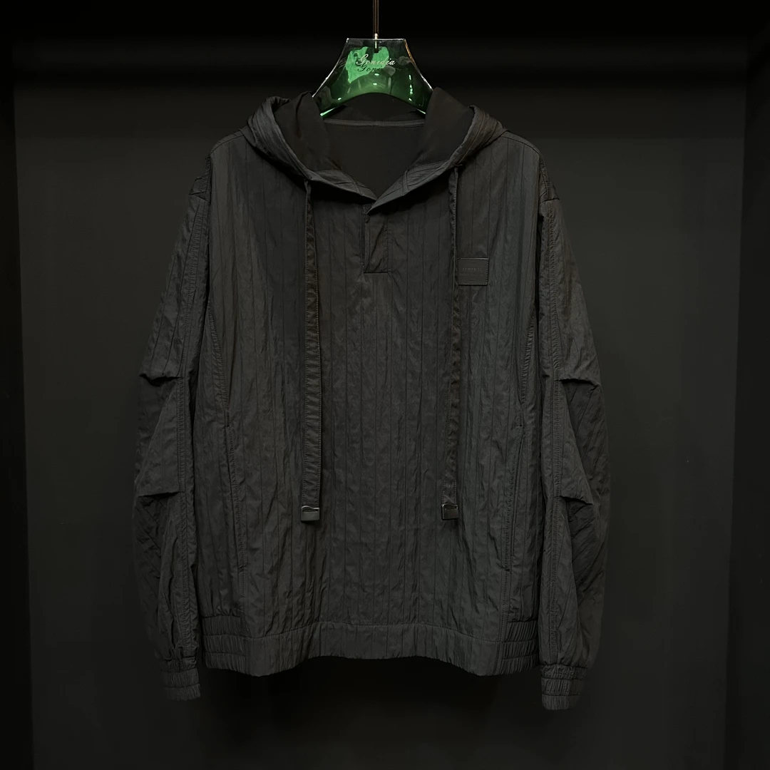 「S6252」25年 WEI YI “百褶连帽衫”皮标设计款潮流男新品卫衣