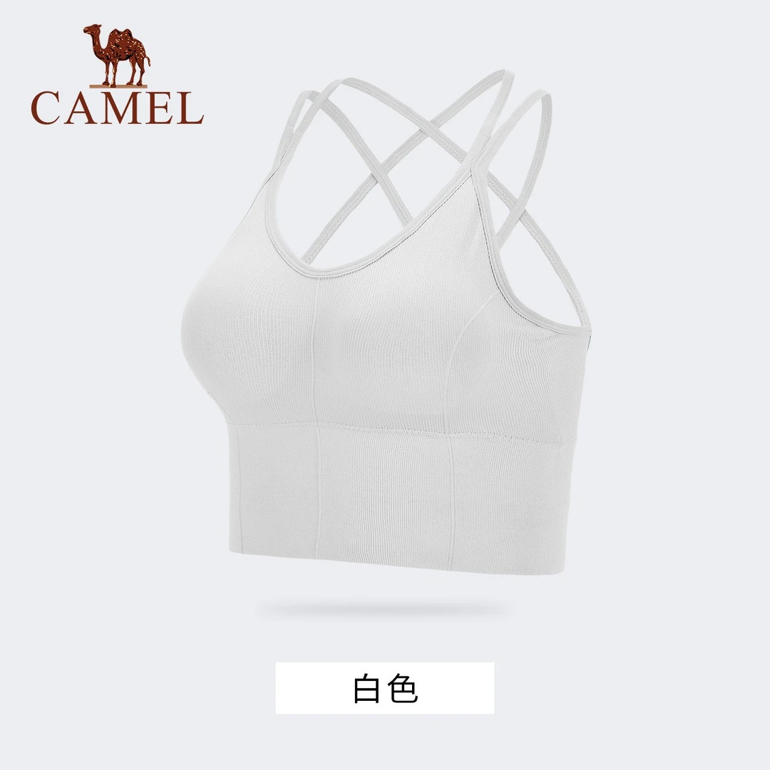 C骆驼瑜伽服薄款内衣女运动文胸美背心式外穿跑步上衣健身X601