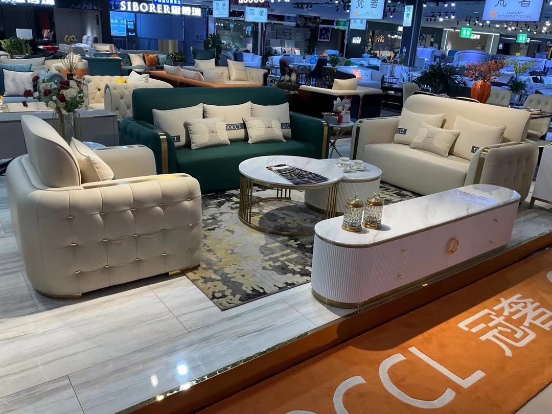 冠奢GOCCL（1+2+3沙发）成套轻奢皮沙发皮艺头层牛皮奢华三人位