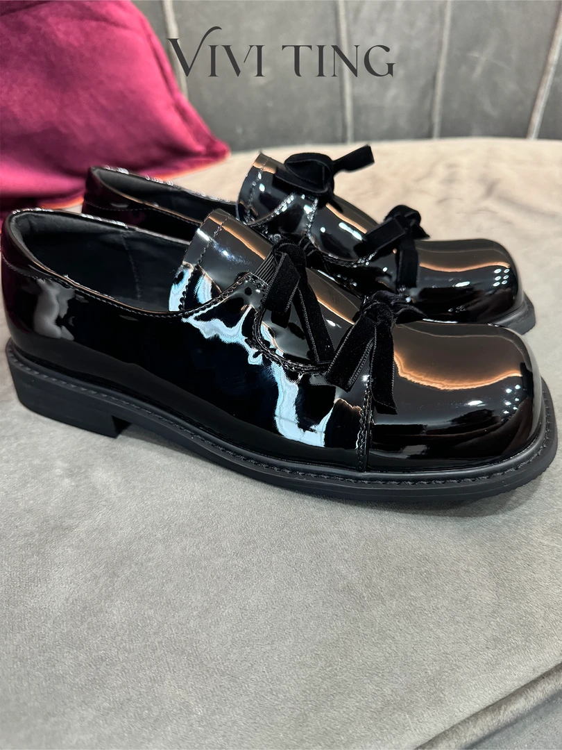 【VIVI·TING】婷姐推荐新款双蝴蝶结复古玛丽珍女鞋增高百搭乐福鞋
