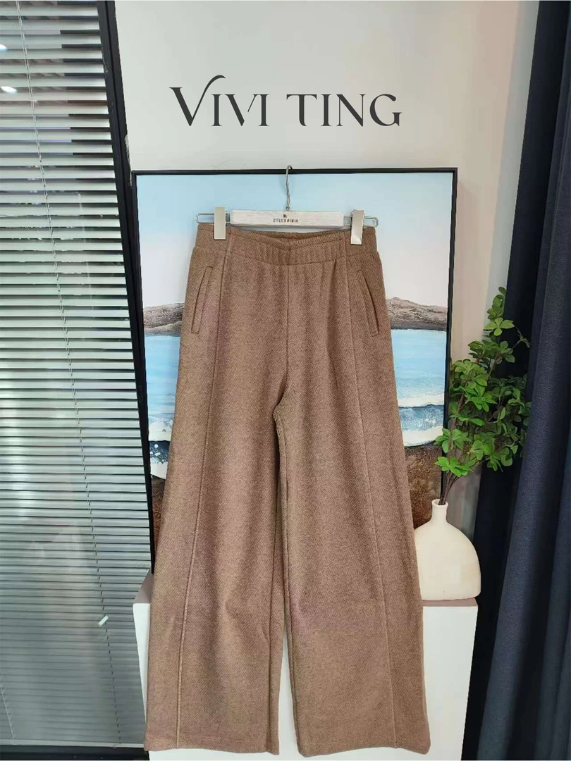 【VIVI·TING】婷姐推荐秋冬季百搭新款纯色厚款松紧腰休闲裤K527