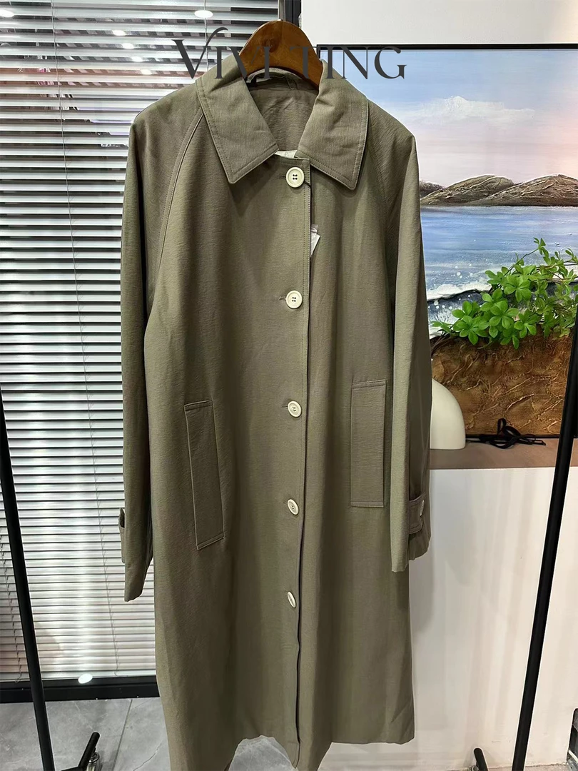 【VIVI·TING】婷姐推荐秋冬季宽松韩版街头风A字长款翻领风衣外套