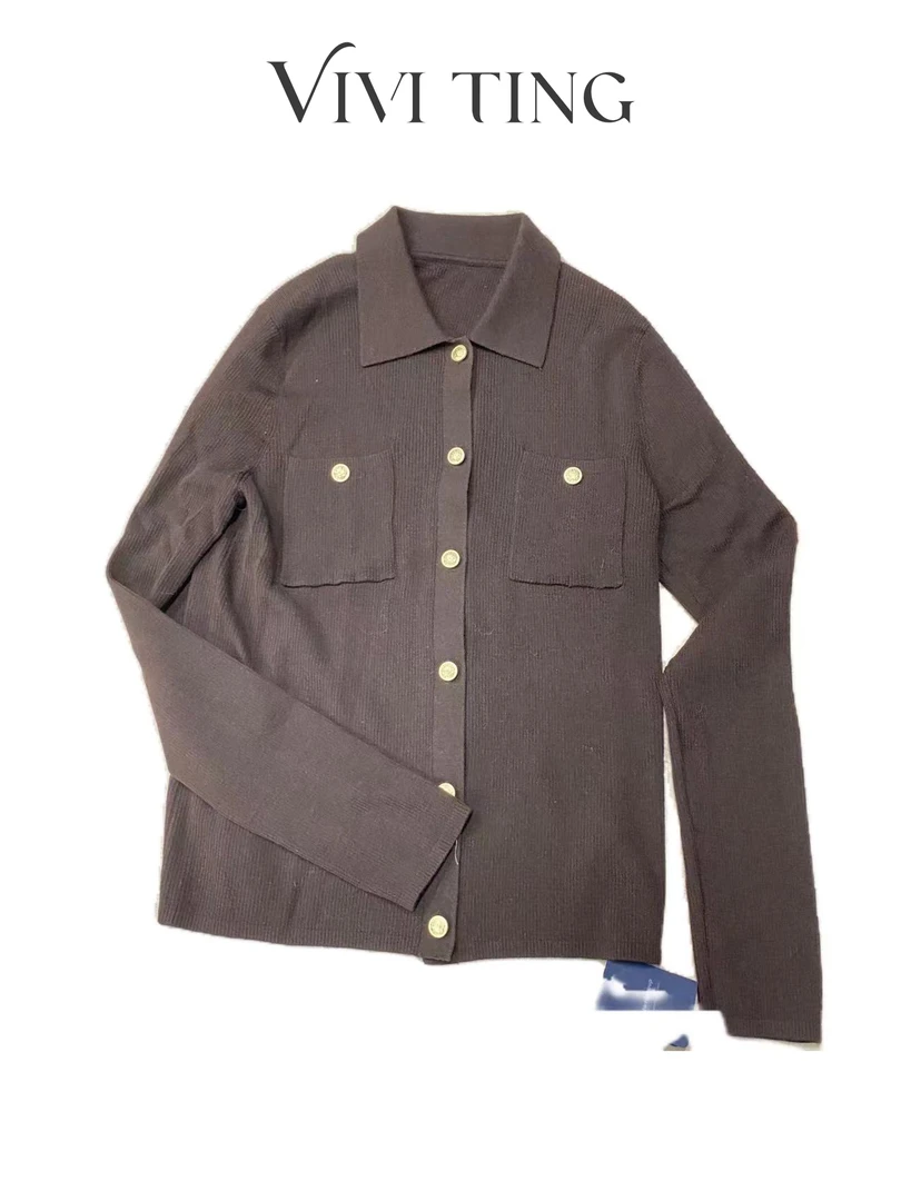 【VIVI·TING】婷姐推荐秋冬金扣设计长袖前口袋休闲单排扣上衣F222