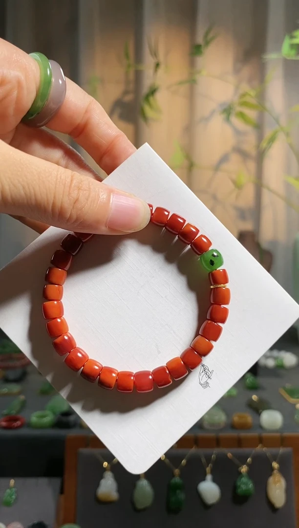 【闪购商品】南红玛瑙手链未镶嵌，原矿南红直切手串