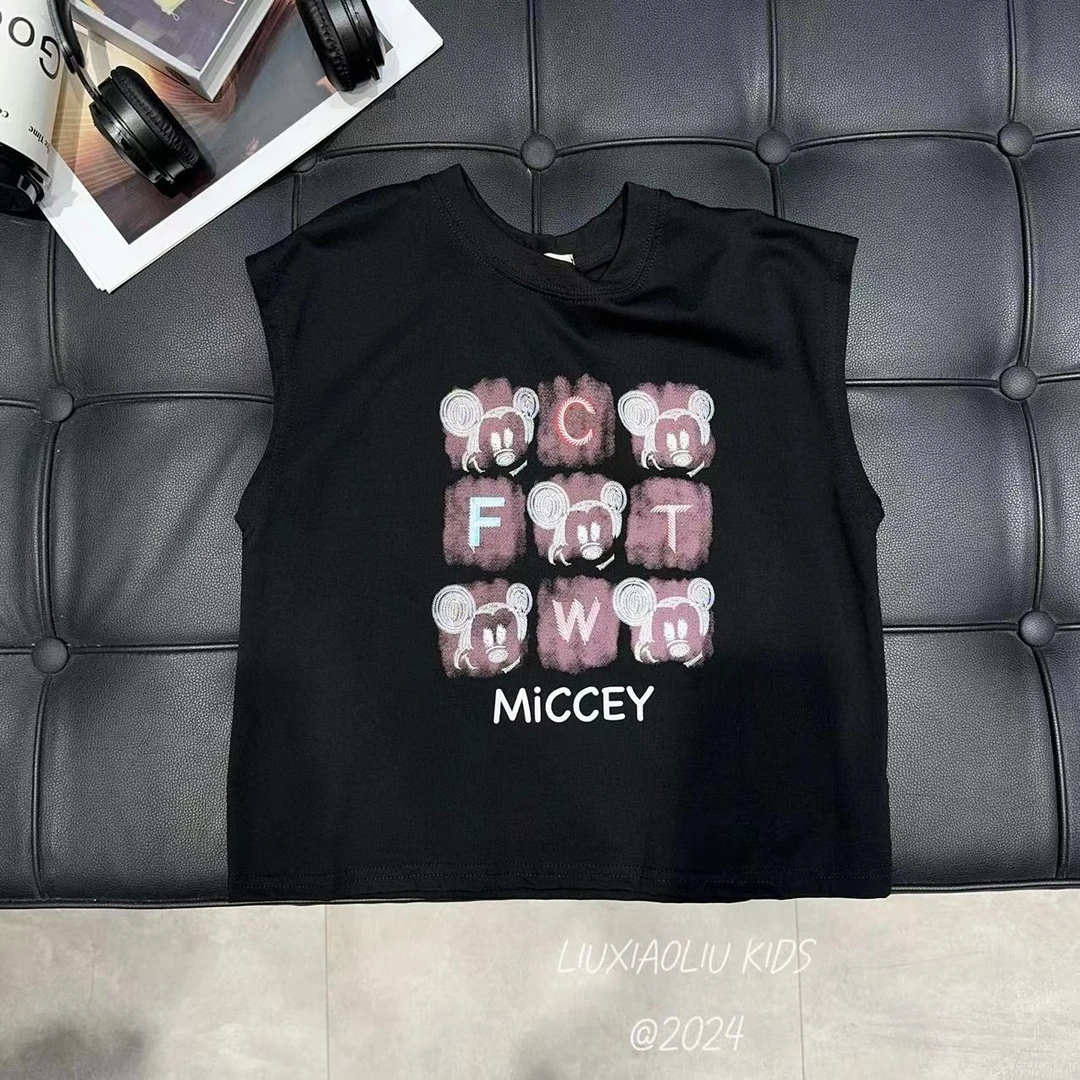 BY LIUXIAOLIU【鼠鼠猫】韩版潮流时尚夏季儿童无袖背心7170