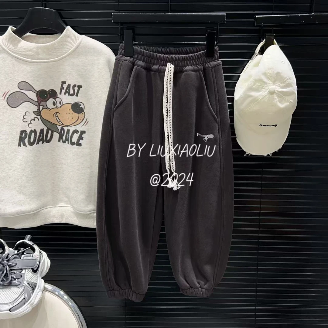 杭州六小六正版 BY LIUXIAOLIU韩版高货冬季儿童加绒卫裤12461