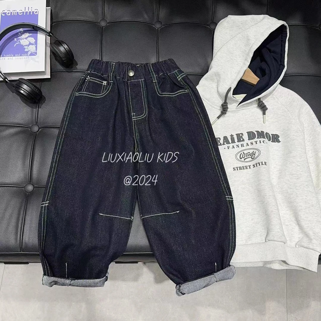 BY LIUXIAOLIU韩版高货秋季儿童牛仔裤7485