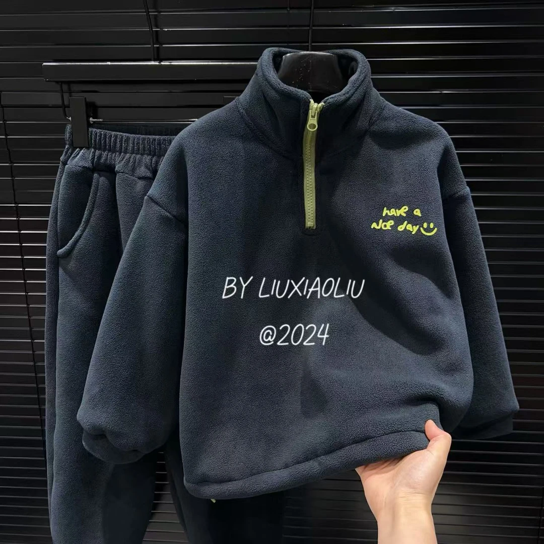 杭州六小六正版 BY LIUXIAOLIU冬季儿童加绒奥粒绒套装12566