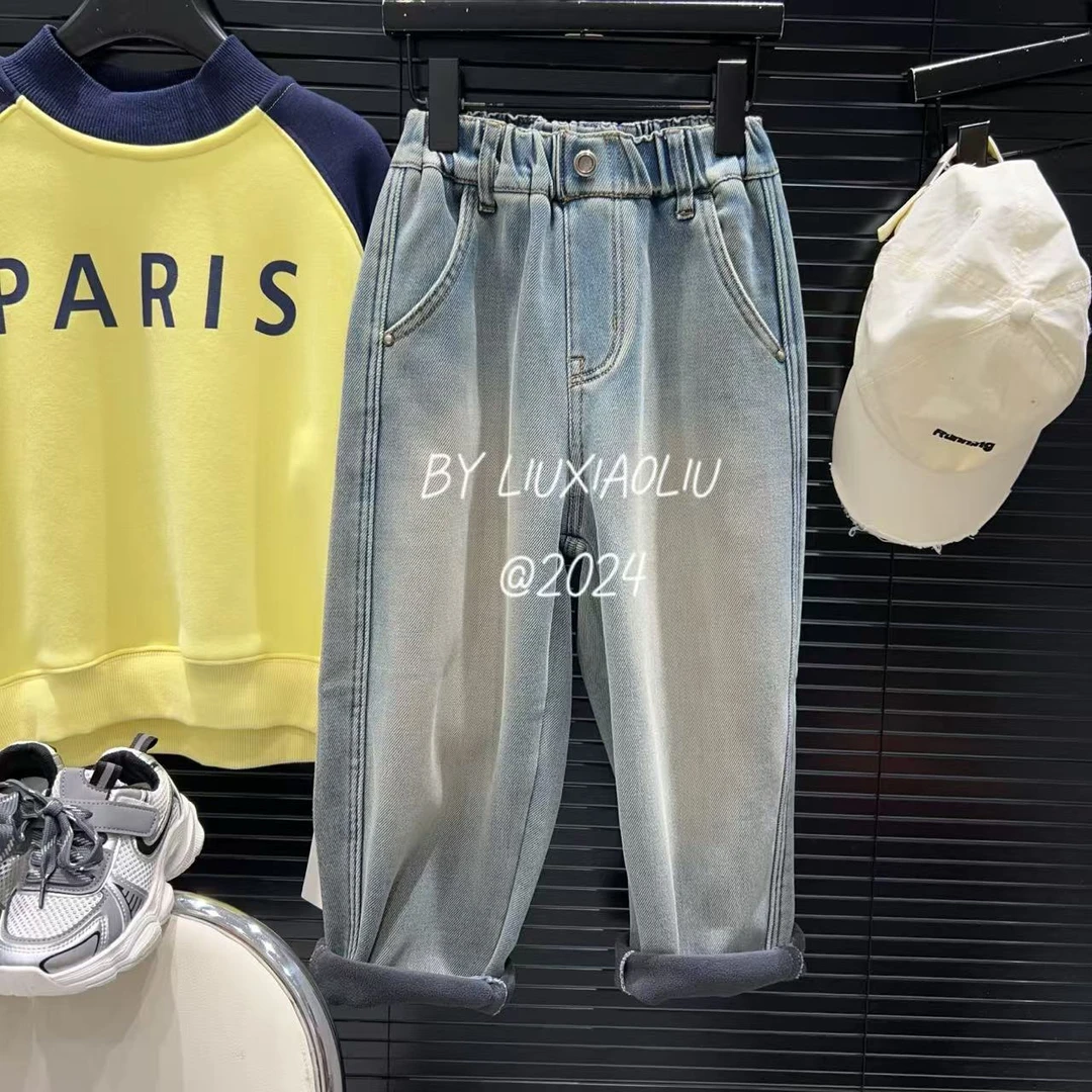 杭州六小六正版 BY LIUXIAOLIU韩版高货冬季儿童加绒牛仔裤12799