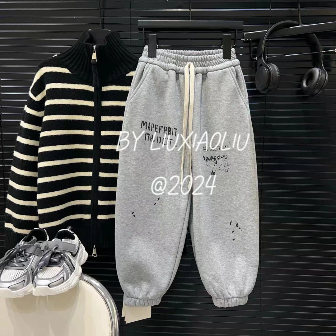 杭州六小六正版 BY LIUXIAOLIU韩版高货秋冬季儿童加绒卫裤12055