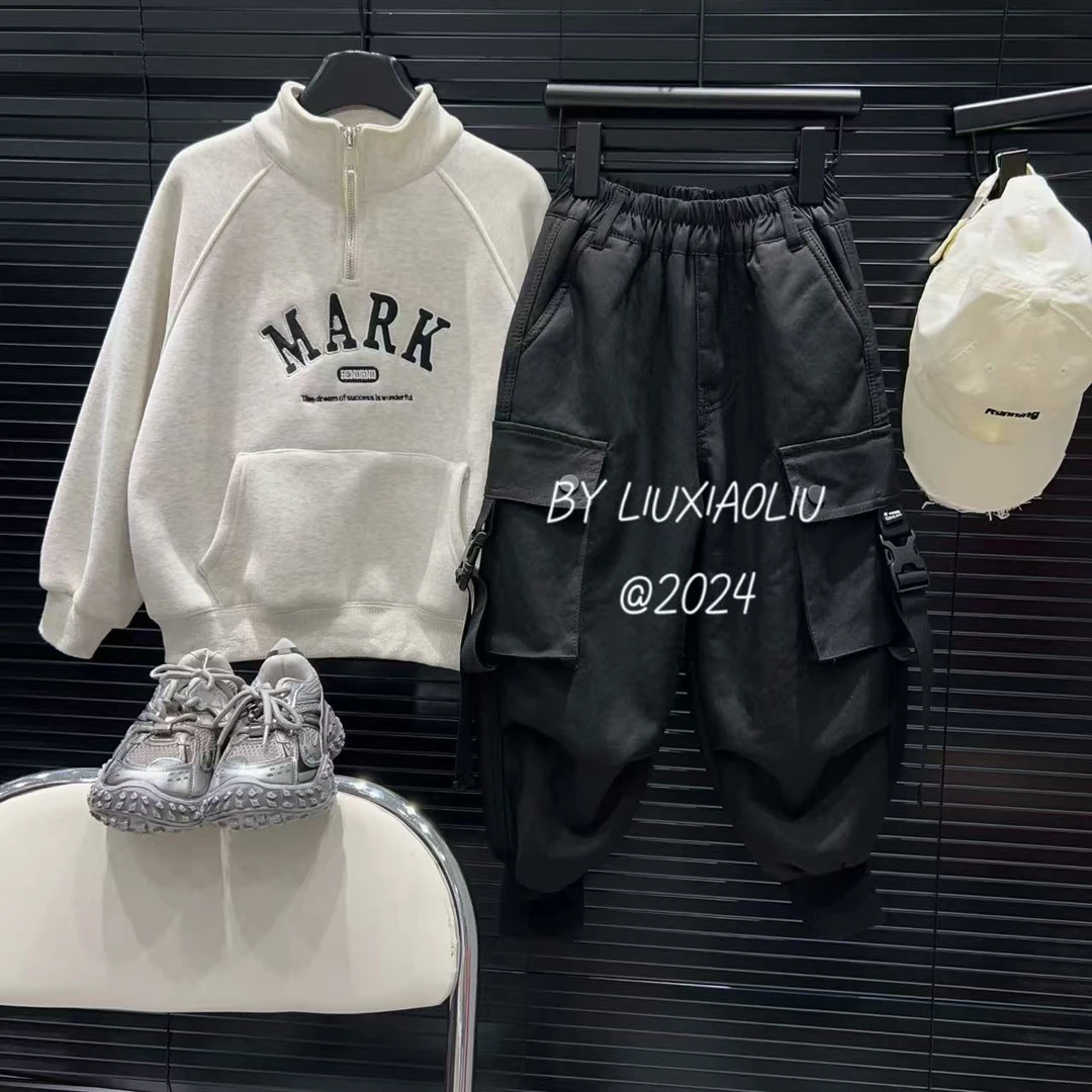 杭州六小六正版 BY LIUXIAOLIU冬季儿童加绒工装裤15216