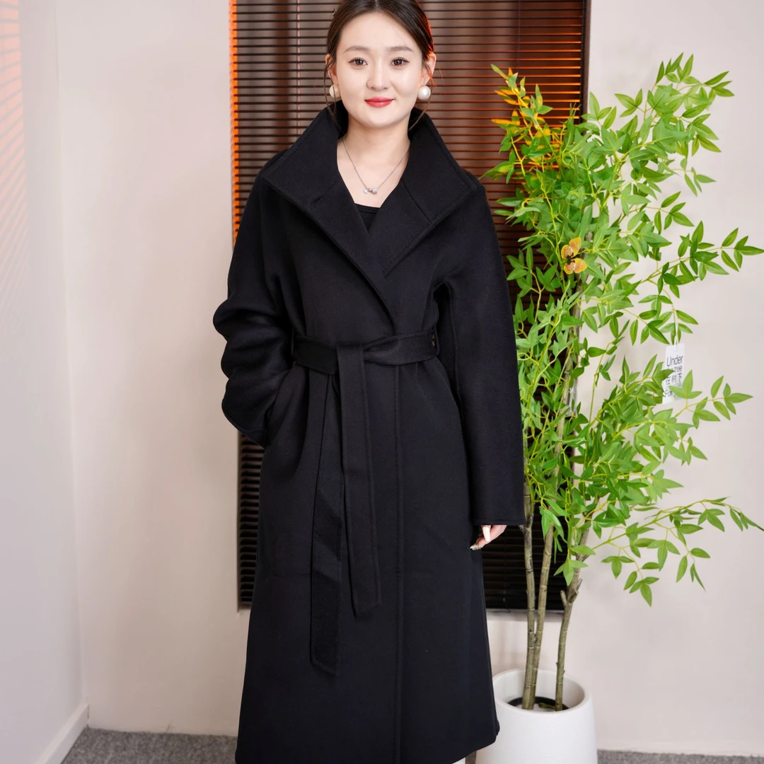 立领加厚内衬双面羊绒 100%纯羊绒大衣  气质超细腻冬季大衣