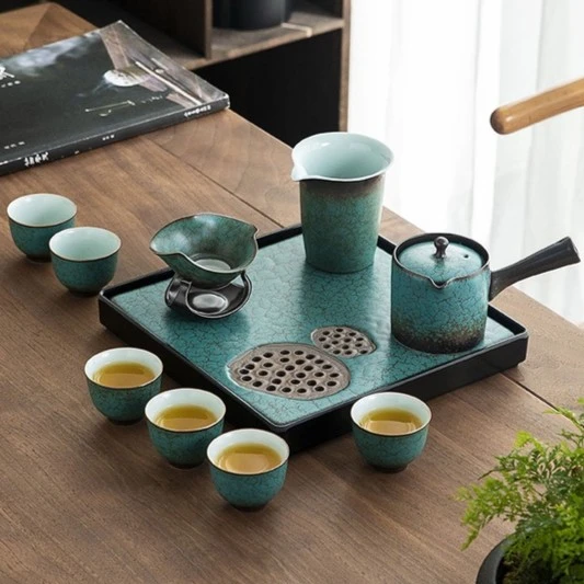 功夫茶具套装家用客厅轻奢高档泡茶杯茶壶小套简约办公室整套礼盒