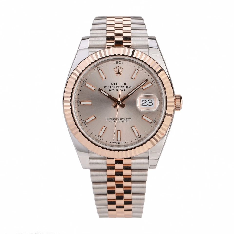 99新 Rolex/劳力士 日志型系列18K玫瑰金原钻自动机械手表男表