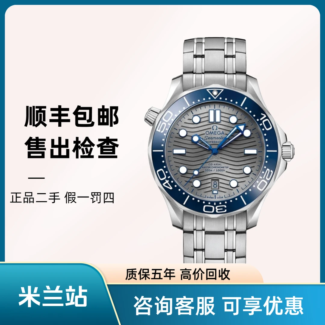 99新 Omega/欧米茄 海马300/全套/灰盘/210.30.42.20.06.001男表.