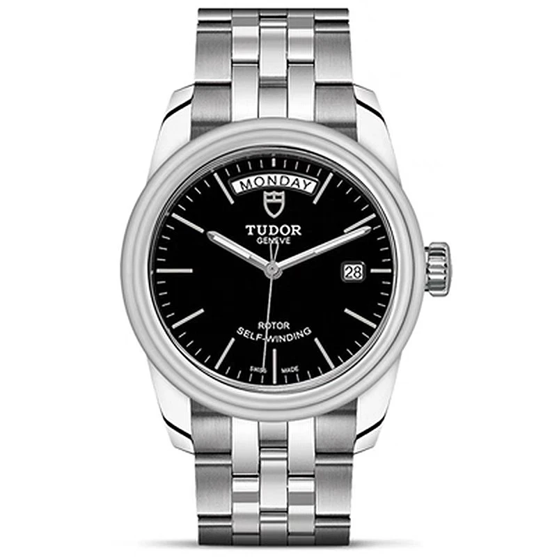 95新 TUDOR/帝舵 骏珏双历黑盘M56000-0007自动机械39盘男士腕表.