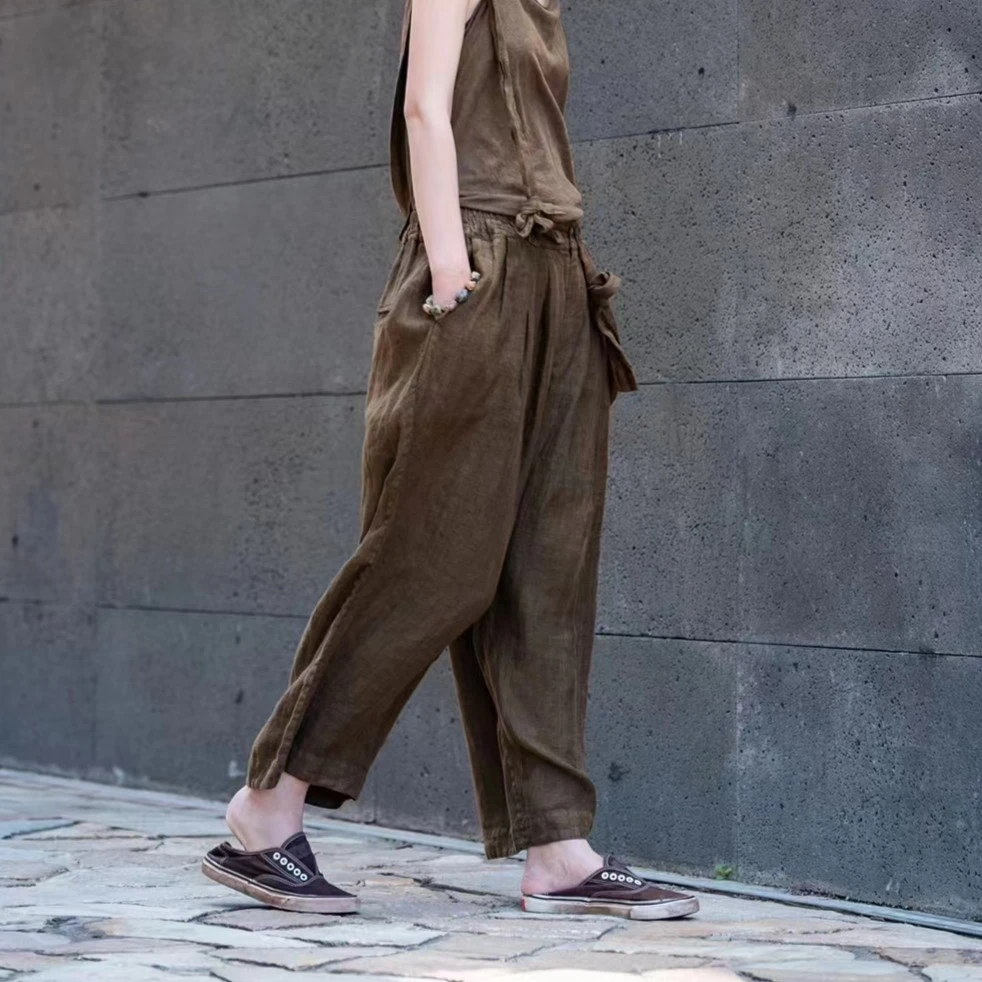 背带裤|麻依者原创|亚麻背带裤|1042