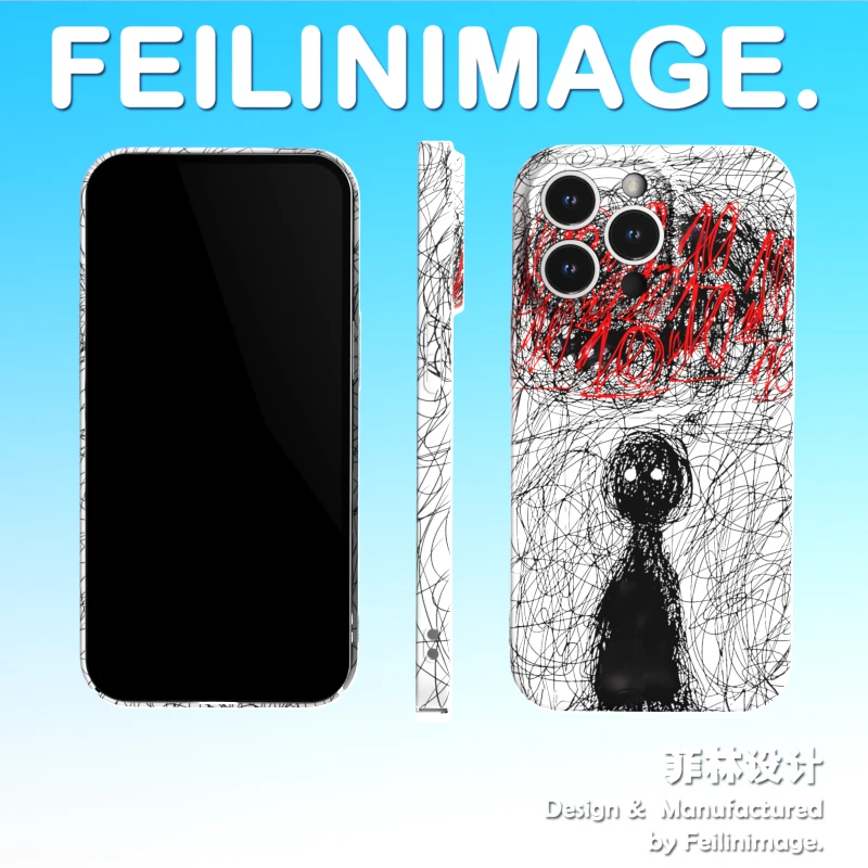 创意杂乱思绪适用于苹果15艺术复古华为mate60菲林手机壳