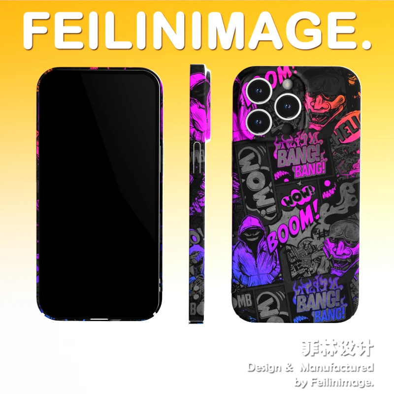 卡通超酷风潮牌苹果14手机壳iPhone11/13promax菲林壳全包防摔