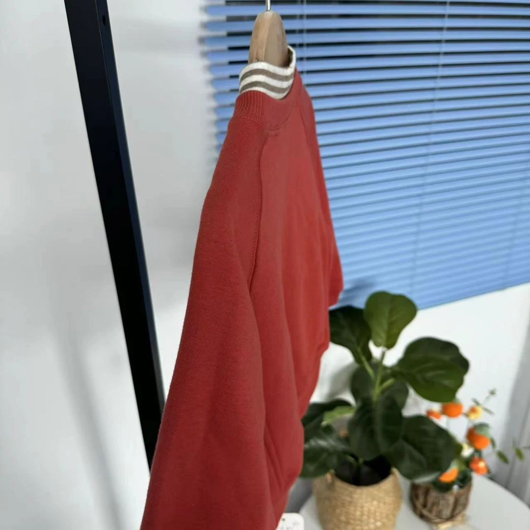 140三色假两件儿童秋冬加绒圆领卫衣蓝红A2-杏色A3