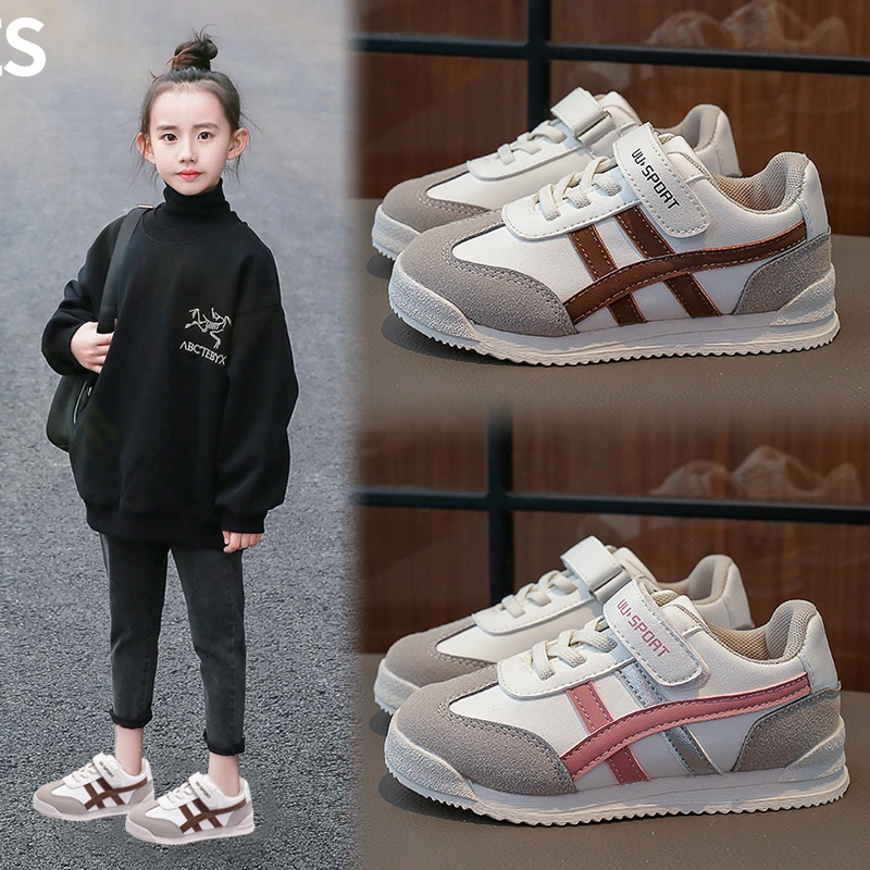 ABC女童运动鞋儿童休闲鞋子2024春秋新款小女孩软底跑步鞋阿甘鞋