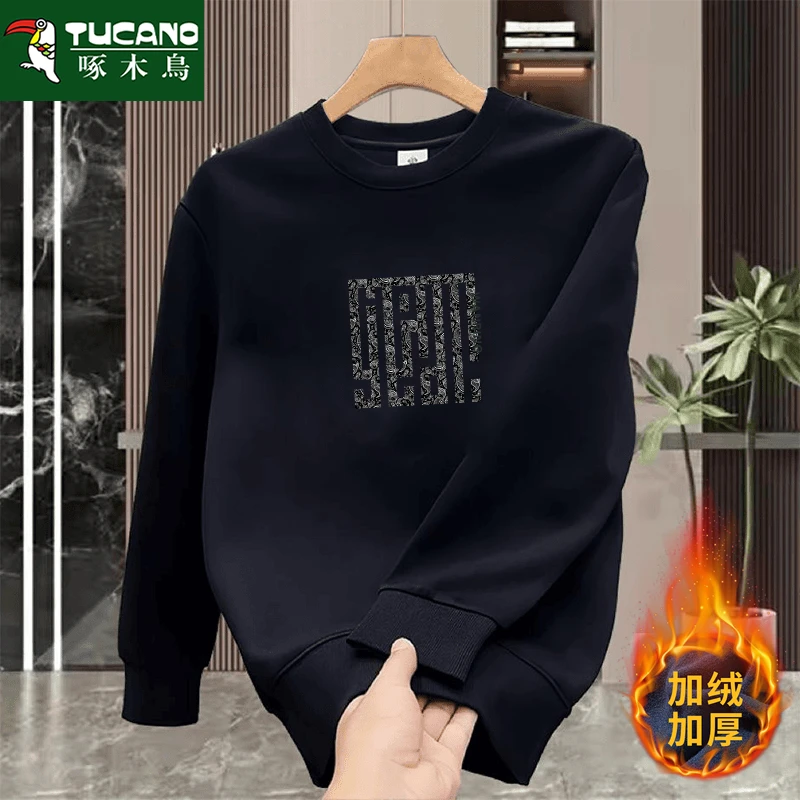 啄木鳥时尚秋季新款圆领男士卫衣套头宽松潮牌休闲男装外套男上衣